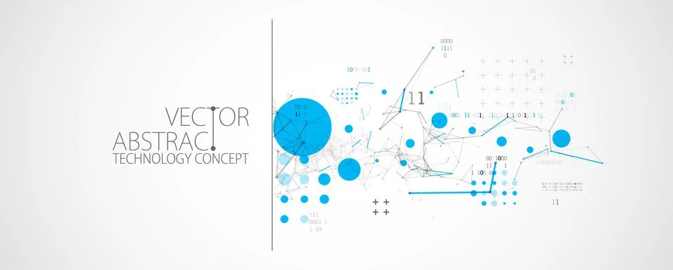 Technology background with plexus effect. Big data concept. Binary computer c イラスト素材