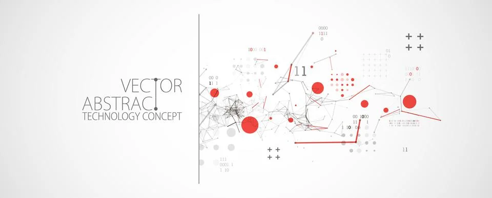 Technology background with plexus effect. Big data concept. Binary computer c Stockillustratie