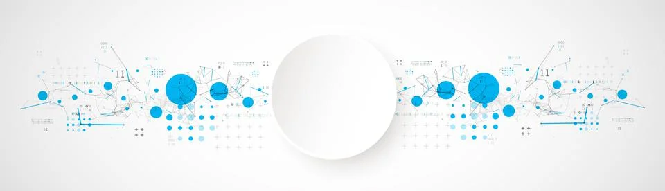 Technology background with plexus effect. Big data concept. Binary computer c Stockillustratie