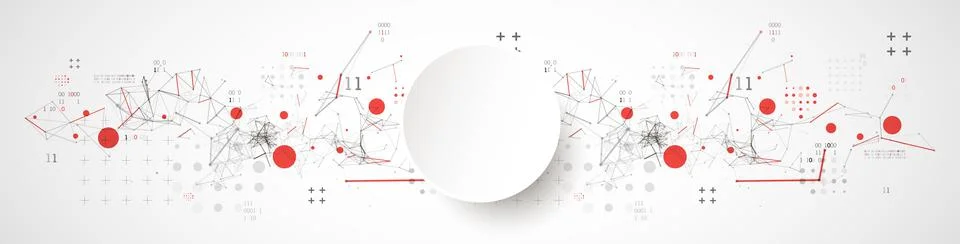 Technology background with plexus effect. Big data concept. Binary computer c Stock Illustration