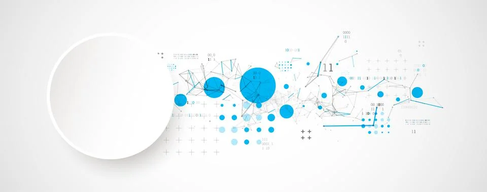 Technology background with plexus effect. Big data concept. Binary computer c Stockillustratie