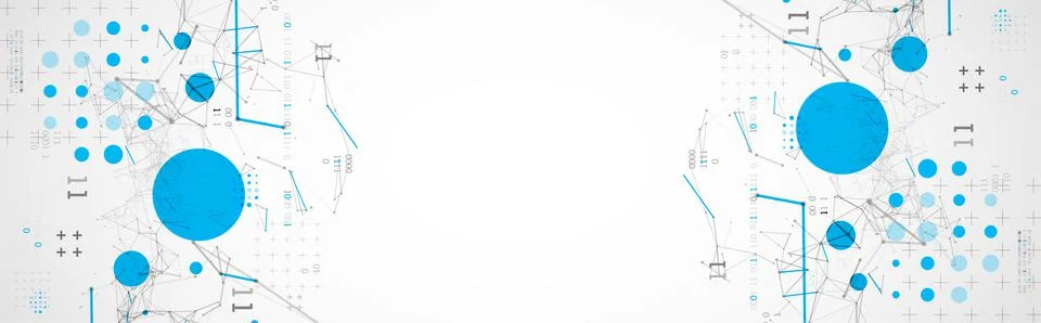 Technology background with plexus effect. Big data concept. Binary computer c イラスト素材