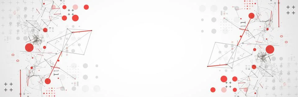 Technology background with plexus effect. Big data concept. Binary computer c Stockillustratie