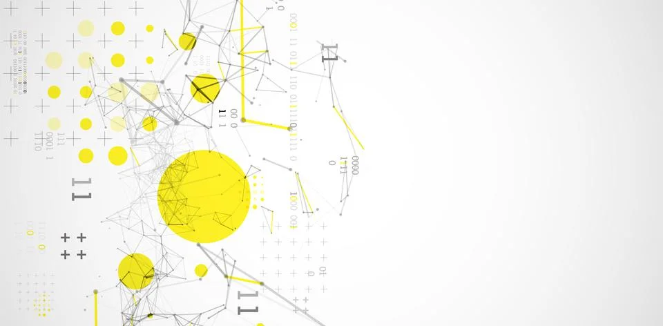 Technology background with plexus effect. Big data concept. Binary computer c Stockillustratie