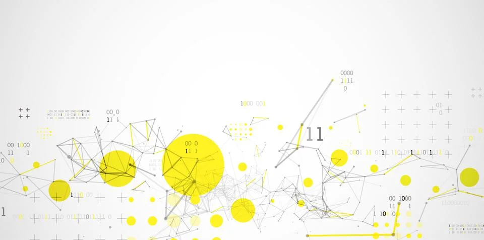 Technology background with plexus effect. Big data concept. Binary computer c Stock Illustration