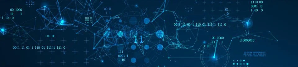 Technology background with plexus effect. Big data concept. Binary computer c イラスト素材