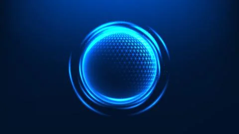 Technology background quantum sphere with internal connected structures and.. Illustrazione stock