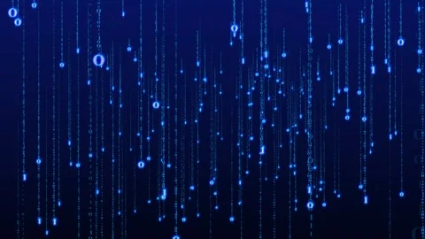 Technology background with rain of binary digits falling Stock-Footage 288180601