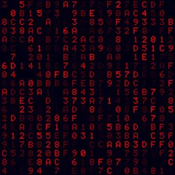 Technology Background. Red filled hexademical background. Small sized seaml.. Stock Photos