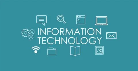 Technology background. Simple thin line flat design banners. Stock Illustration