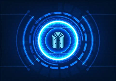 Technology background smart fingerprint technology Technology that helps se.. 스톡 일러스트