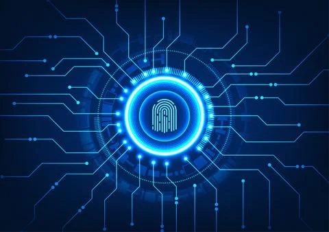 Technology background smart fingerprint technology Technology that helps se.. Illustration