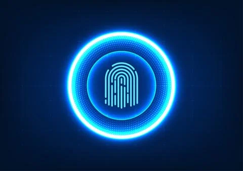 Technology background smart fingerprint technology Technology that helps se.. Иллюстрация