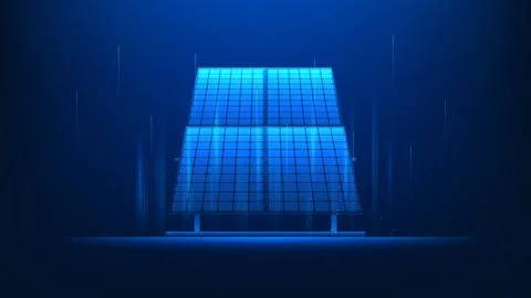 Technology background solar panels generating electricity, representing cle.. 스톡 일러스트