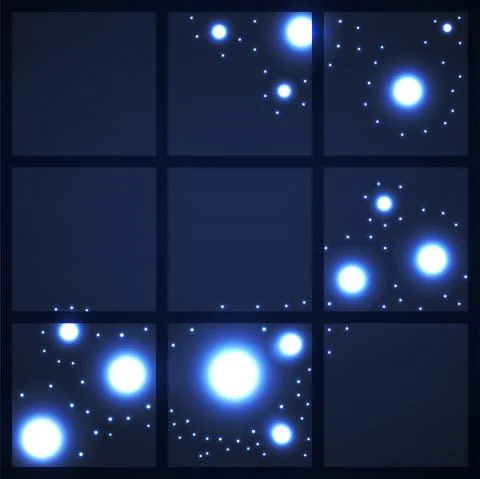 Technology background with squares and glowing circles. Vector illustration Stock Illustration