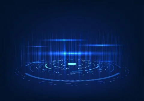 Technology Background, Technology Circle Light Beam Overlapping With Techno.. Stockillustratie