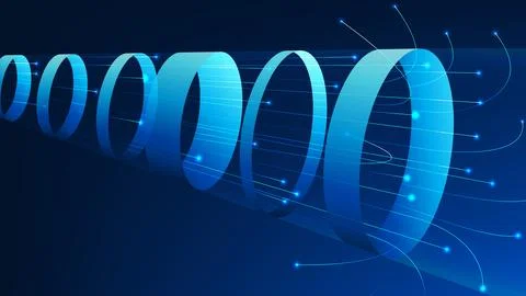 Technology background underwater network pipelines and fiber optic cables, .. Stock Illustration