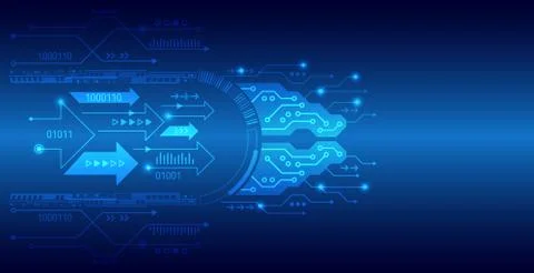 Technology background with various technology elements. Stock Illustration