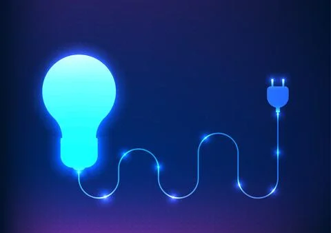 Technology background Vector illustration in dark blue tones, a light bulb .. Stockillustratie