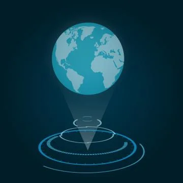 Technology background. Vector world map globes. Earth. Stock Illustration
