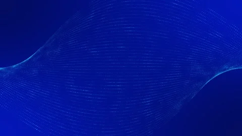 Technology background with wavy lines particles lights dots loop animation blue Stock Footage 295958635