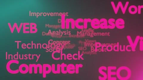 Technology background. Web, Computer, Check, Industry, SEO. 3d render. Stock Illustration