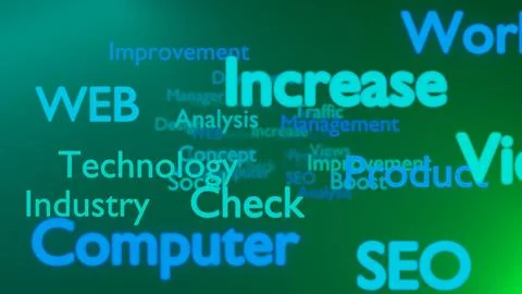 Technology background. Web, Computer, Check, Industry, SEO. 3d render. Stock Illustration