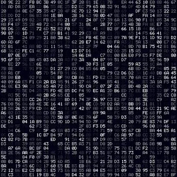 Technology Background. White filled hexademical pairs background. Medium si.. Stock Illustration