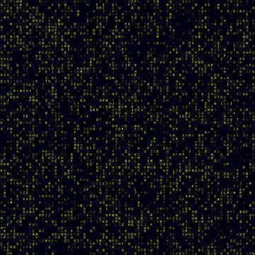 Technology Background. Yellow sparse alphabet letters background. Big sized.. Stock Illustration