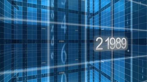 Technology background_rotating 360_LOOP_4K_blue Stock Footage 103281489
