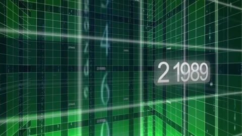 Technology background_rotating 360_LOOP_4K_green Video stock 103282656