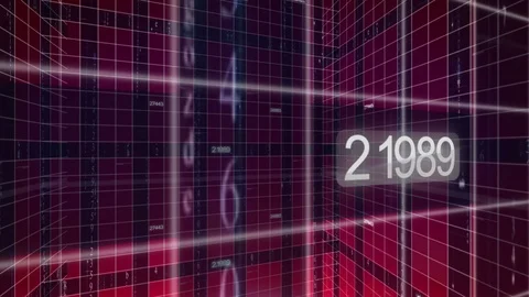 Technology background_rotating 360_LOOP_4K_red Video stock 103282409