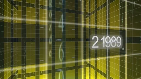 Technology background_rotating 360_LOOP_4K_yellow Video stock 103283653