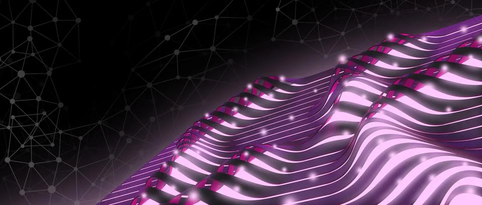 Technology Background.Metaverse and Internet digital Curve connection sound wave Stock Illustration