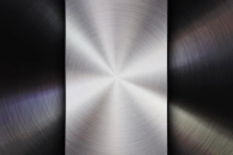 Technology Badge with Metal Brushed Textured Background Stock Illustration