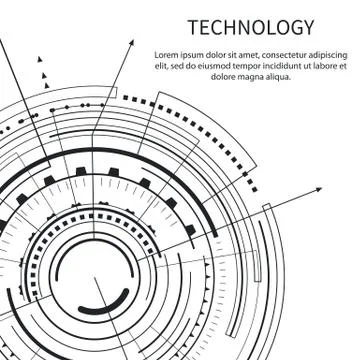 Technology Banner with Black Interface Template Illustrazione stock