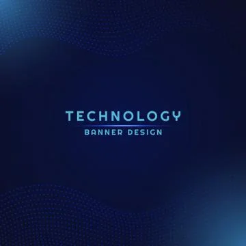 Technology banner dot pattern wave flow design. Stock Illustration