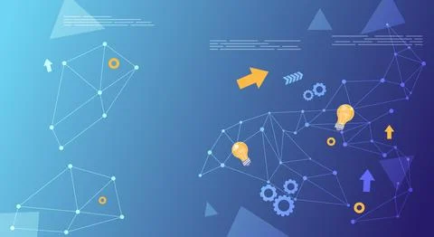 Technology Banner with HUD elements Stock Illustration