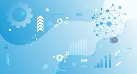 Technology Banner with HUD elements 스톡 일러스트