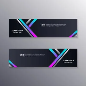 Technology banner template, Abstract Dark Neon Background suitable for web he Stock Illustration