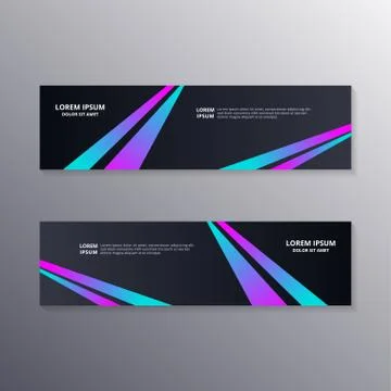 Technology banner template, Abstract Dark Neon Background suitable for web he Stock Illustration