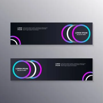 Technology banner template, Abstract Dark Neon Background suitable for web he Illustrazione stock