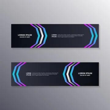 Technology banner template, Abstract Dark Neon Background suitable for web he Stock Illustration