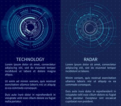 Technology Banner with Two Interface Patterns Stock Illustration