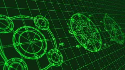 Technology banner.Mechanical Engineering background .Technical drawing .ill.. Stock Illustration