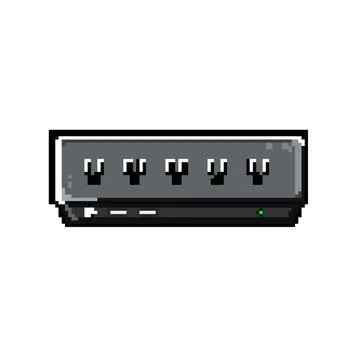 Technology battery backup pixel art vector illustration Stock Illustration