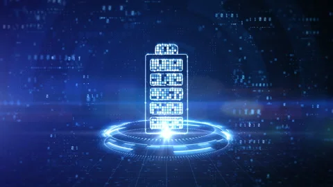 Technology Battery with Fast Recharge High Power Electric Energy Stock Footage 201573119