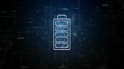 Technology battery high power electric energy, Battery to electric cars Stock Footage 217653157