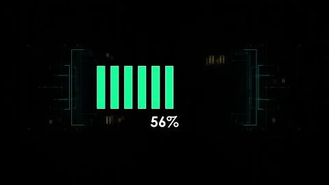 Technology Battery power 100%,3D Rendering. Stock Illustration