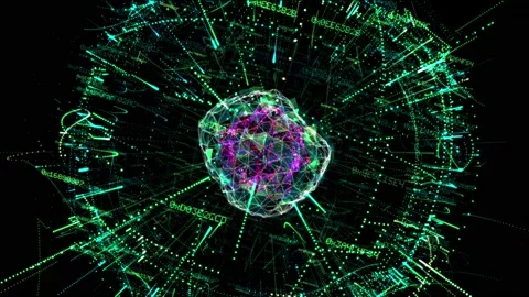 Technology big data concept. Futuristic spherical interface 動画素材 135814558